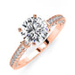 Daphne Round Moissanite Engagement Ring rosegold