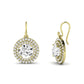 Forrest Round Cut Moissanite Halo Drop Earrings yellowgold