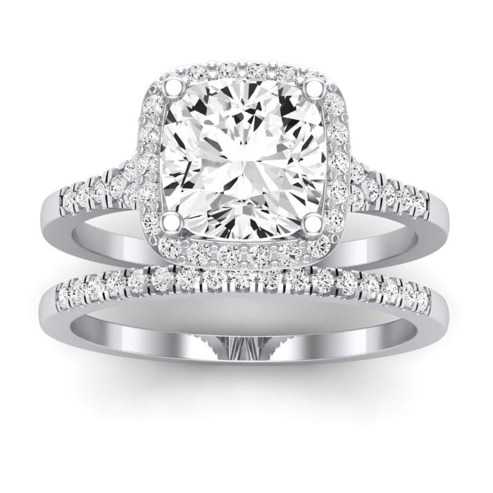 Desert Rose Diamond Matching Band Only (engagement Ring Not Included) For Ring With Cushion Center whitegold