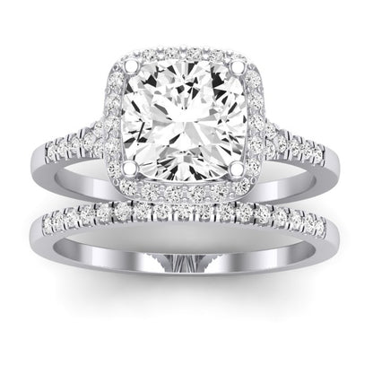 Desert Rose Diamond Matching Band Only (engagement Ring Not Included) For Ring With Cushion Center whitegold