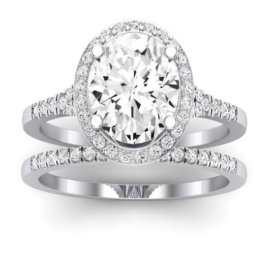 Desert Rose Oval Diamond Bridal Set (Lab Grown Igi Cert) whitegold