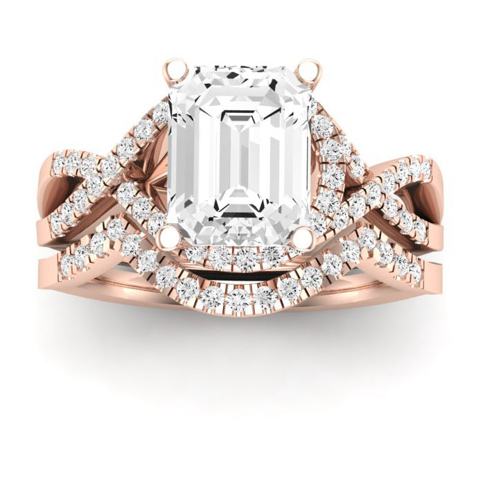 Dianella Emerald Diamond Bridal Set (Lab Grown Igi Cert) rosegold