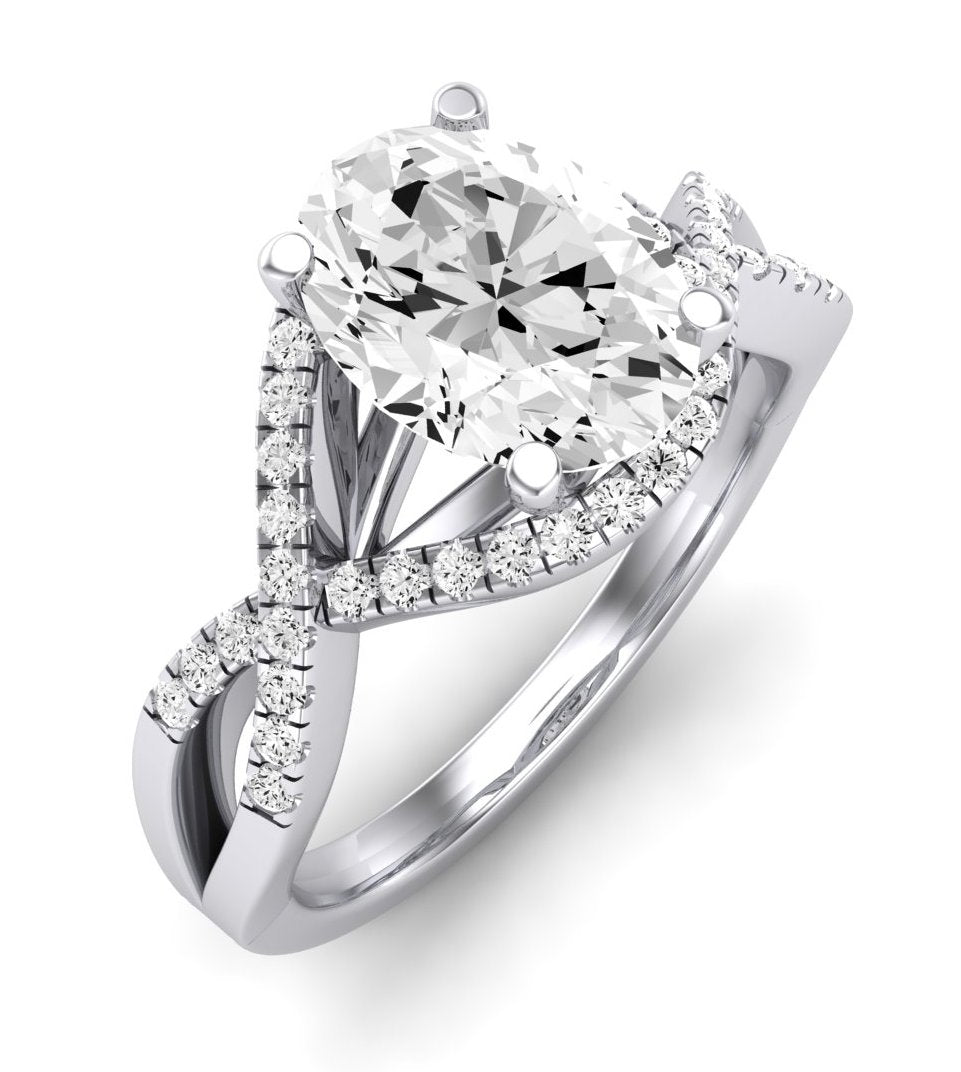 Dianella Oval Diamond Engagement Ring (Lab Grown Igi Cert) whitegold
