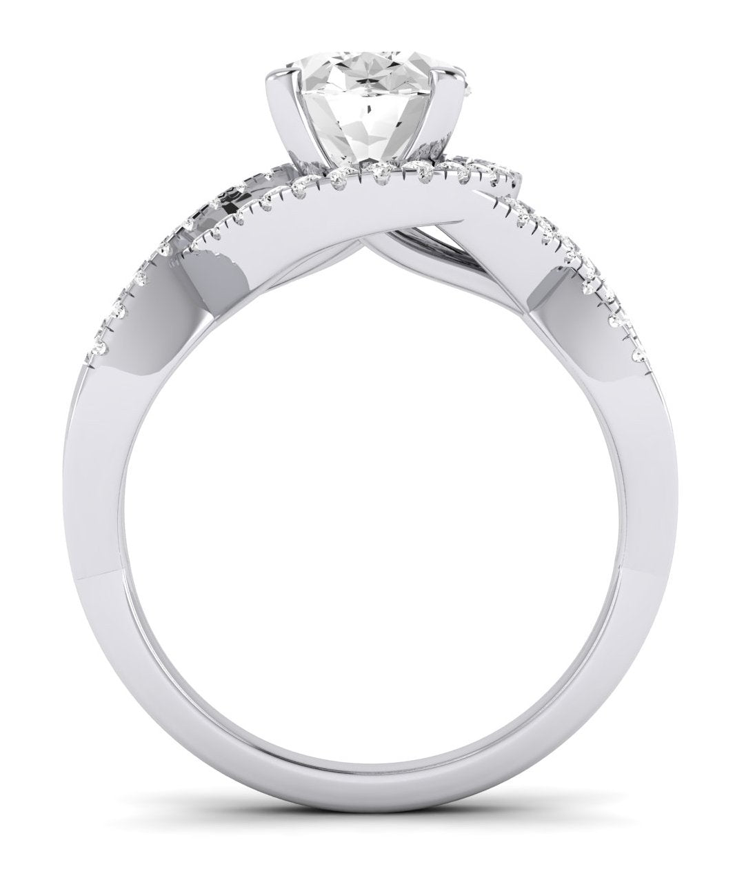 Dianella Oval Moissanite Engagement Ring whitegold