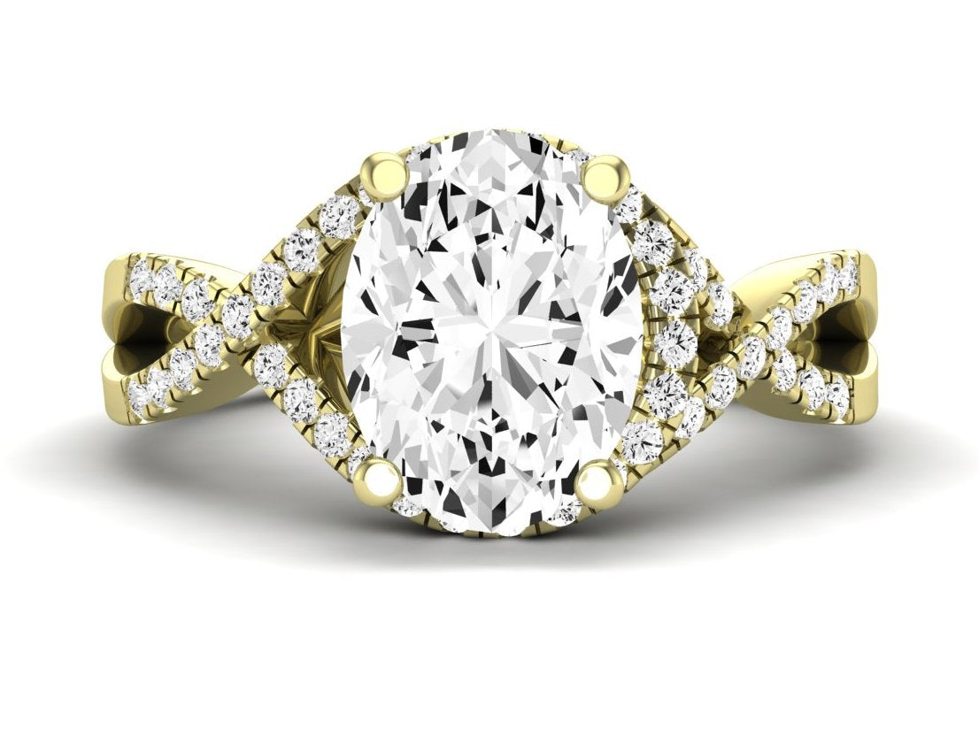 Dianella Oval Diamond Engagement Ring (Lab Grown Igi Cert) yellowgold