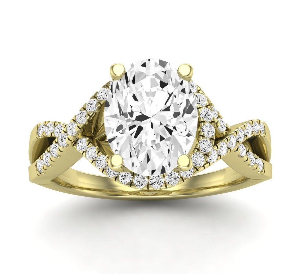 Dianella Oval Moissanite Engagement Ring yellowgold