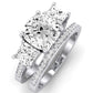 Dietes Moissanite Matching Band Only (does Not Include Engagement Ring) For Ring With Cushion Center whitegold