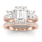 Dietes Diamond Matching Band Only (does Not Include Engagement Ring) For Ring With Emerald Center rosegold