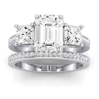 Dietes Emerald Diamond Bridal Set (Lab Grown Igi Cert) whitegold