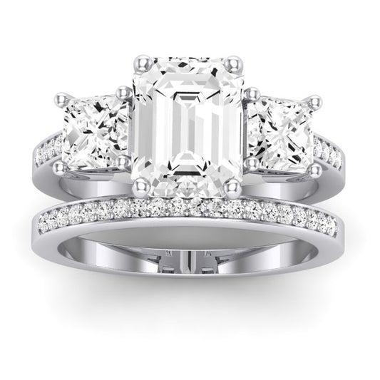 Dietes Emerald Diamond Bridal Set (Lab Grown Igi Cert) whitegold