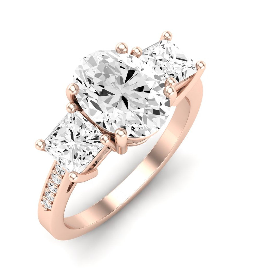 Dietes Oval Moissanite Engagement Ring rosegold