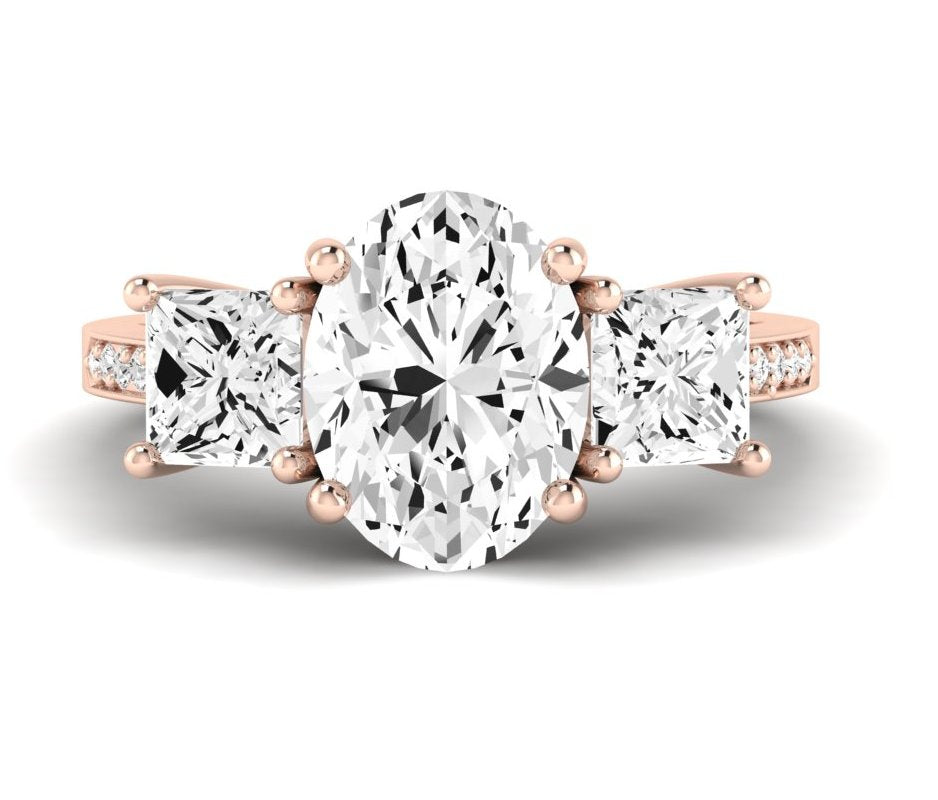 Dietes Oval Moissanite Engagement Ring rosegold