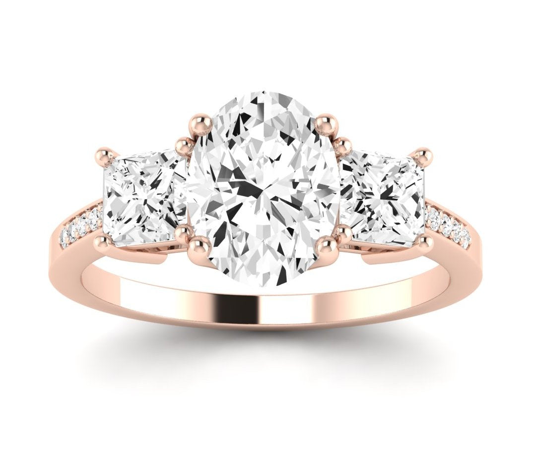 Dietes Oval Moissanite Engagement Ring rosegold