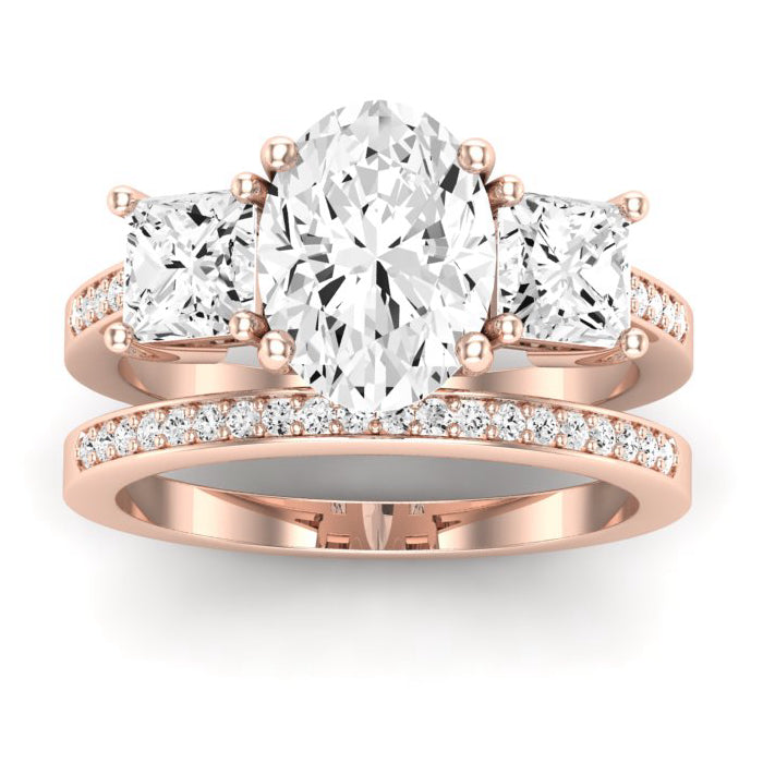 Dietes Oval Diamond Bridal Set (Lab Grown Igi Cert) rosegold