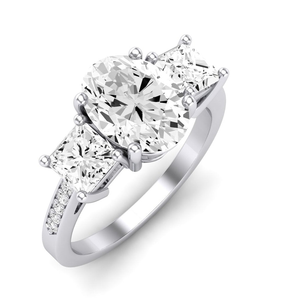 Dietes Oval Moissanite Engagement Ring whitegold