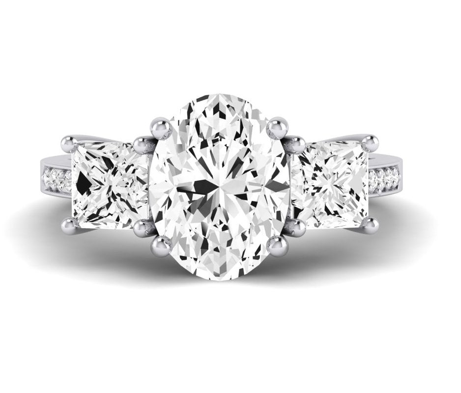 Dietes Oval Moissanite Engagement Ring whitegold