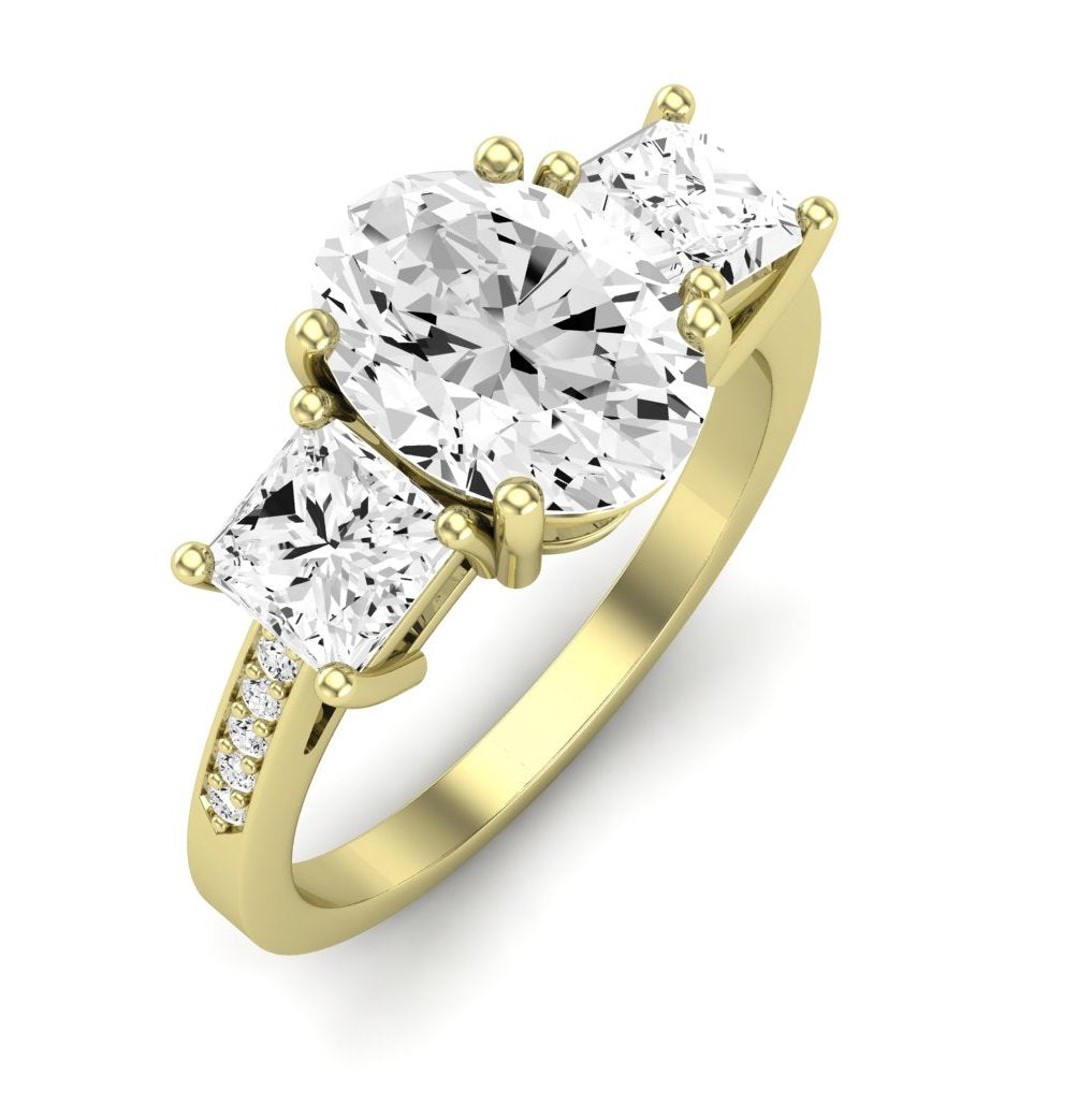 Dietes Oval Moissanite Engagement Ring yellowgold