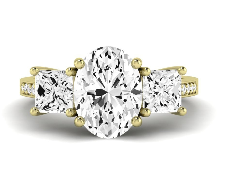 Dietes Oval Moissanite Engagement Ring yellowgold