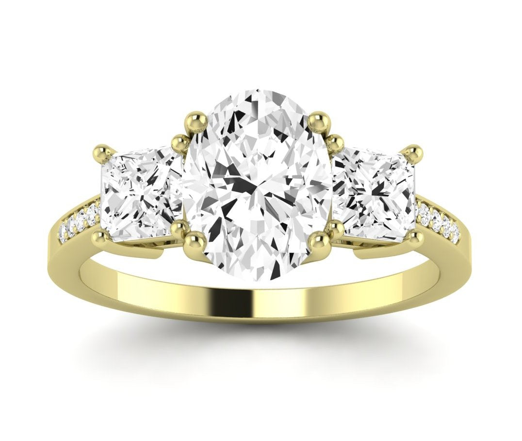 Dietes Oval Moissanite Engagement Ring yellowgold