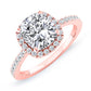 Bergenia Cushion Moissanite Engagement Ring rosegold