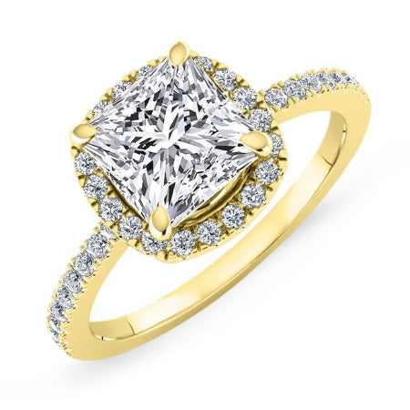 Bergenia Princess Moissanite Engagement Ring yellowgold