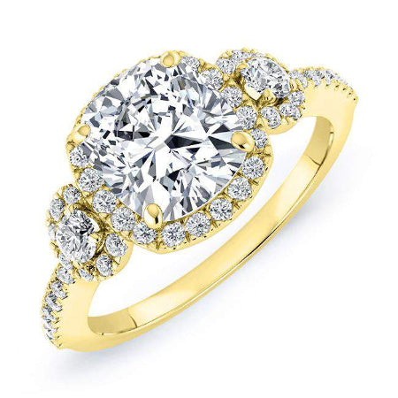 Lunaria Cushion Diamond Engagement Ring (Lab Grown Igi Cert) yellowgold