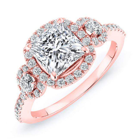 Lunaria Princess Diamond Engagement Ring (Lab Grown Igi Cert) rosegold