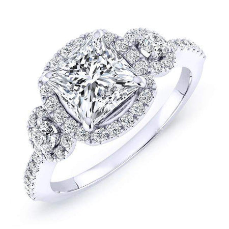 Lunaria Princess Diamond Engagement Ring (Lab Grown Igi Cert) whitegold