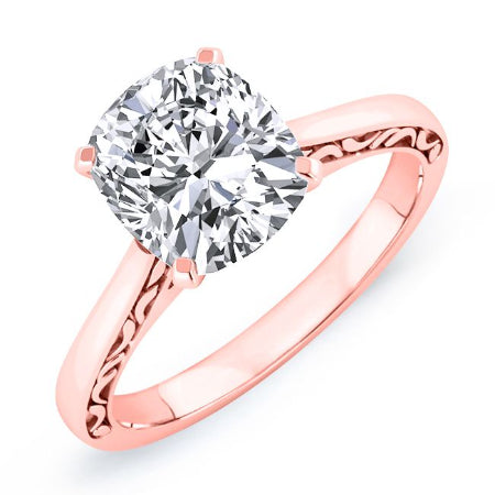 Astilbe Cushion Moissanite Engagement Ring rosegold