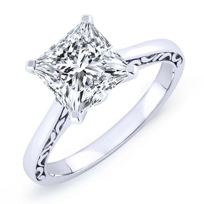 Astilbe Princess Moissanite Engagement Ring whitegold