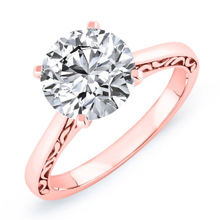 Astilbe Round Diamond Engagement Ring (Lab Grown Igi Cert) rosegold