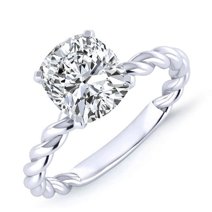 Balsam Cushion Moissanite Engagement Ring whitegold