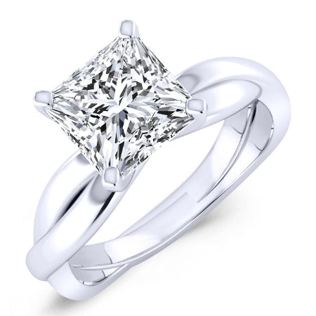 Baneberry Princess Moissanite Engagement Ring whitegold