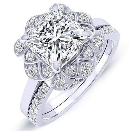 Coralbells Diamond Matching Band Only (engagement Ring Not Included) For Ring With Princess Center whitegold