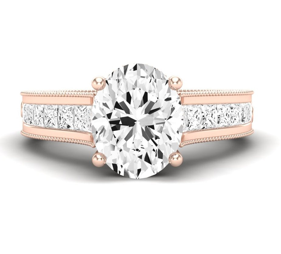 Edelweiss Oval Moissanite Engagement Ring rosegold