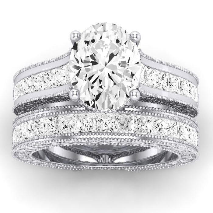 Edelweiss Diamond Matching Band Only (does Not Include Engagement Ring) For Ring With Oval Center whitegold