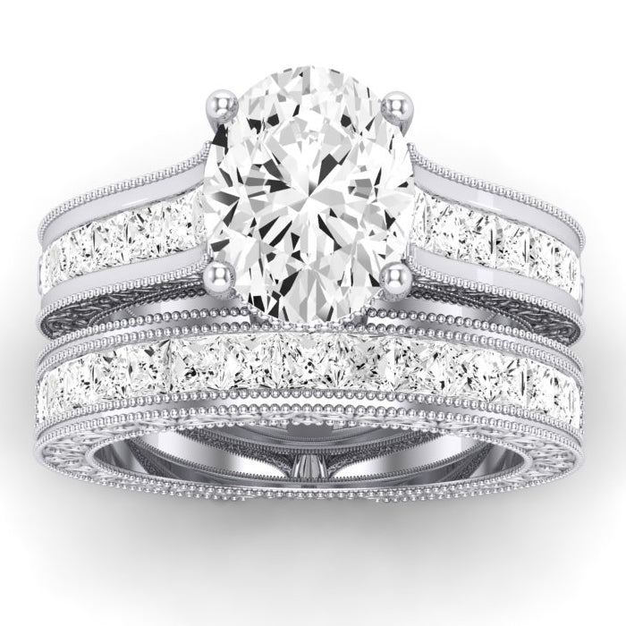 Edelweiss Oval Moissanite Bridal Set whitegold