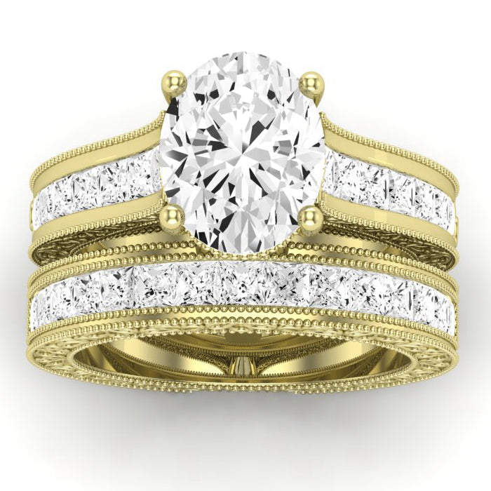 Edelweiss Oval Moissanite Bridal Set yellowgold