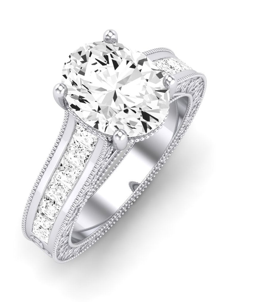 Edelweiss Oval Moissanite Engagement Ring whitegold