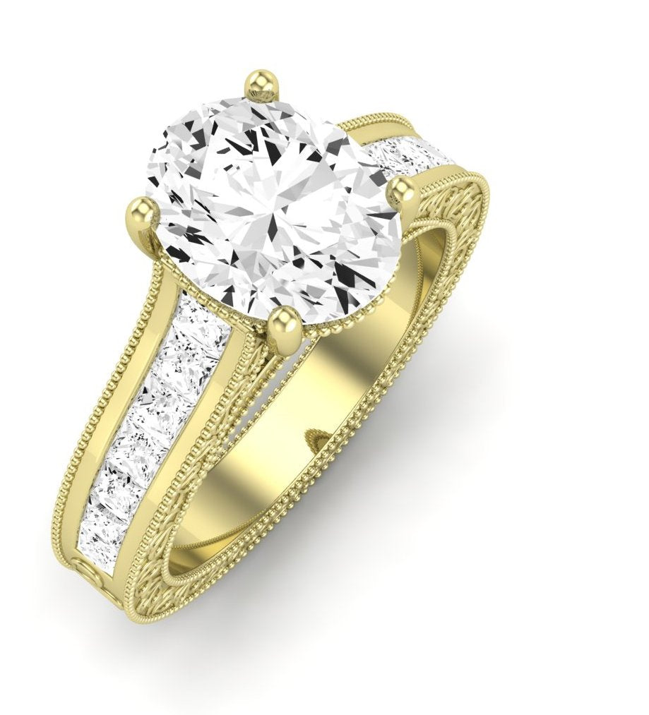 Edelweiss Oval Moissanite Engagement Ring yellowgold