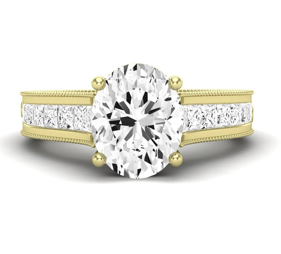 Edelweiss Oval Moissanite Engagement Ring yellowgold