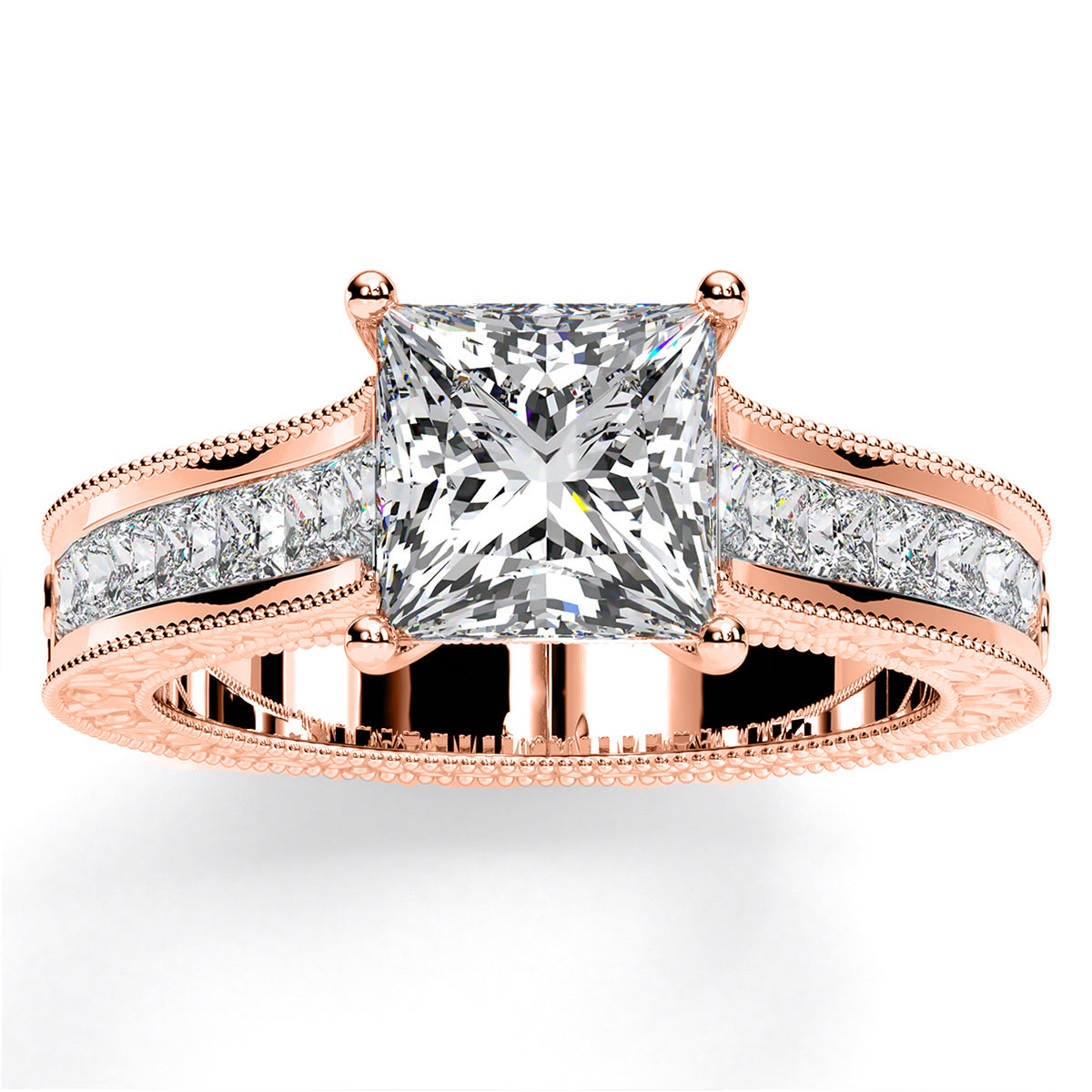 Glitz Design Engagement Rings Princess cut Diamond Rings for women Platinum  1.10 carat t.w. (J, I1) (RS 4) | Amazon.com