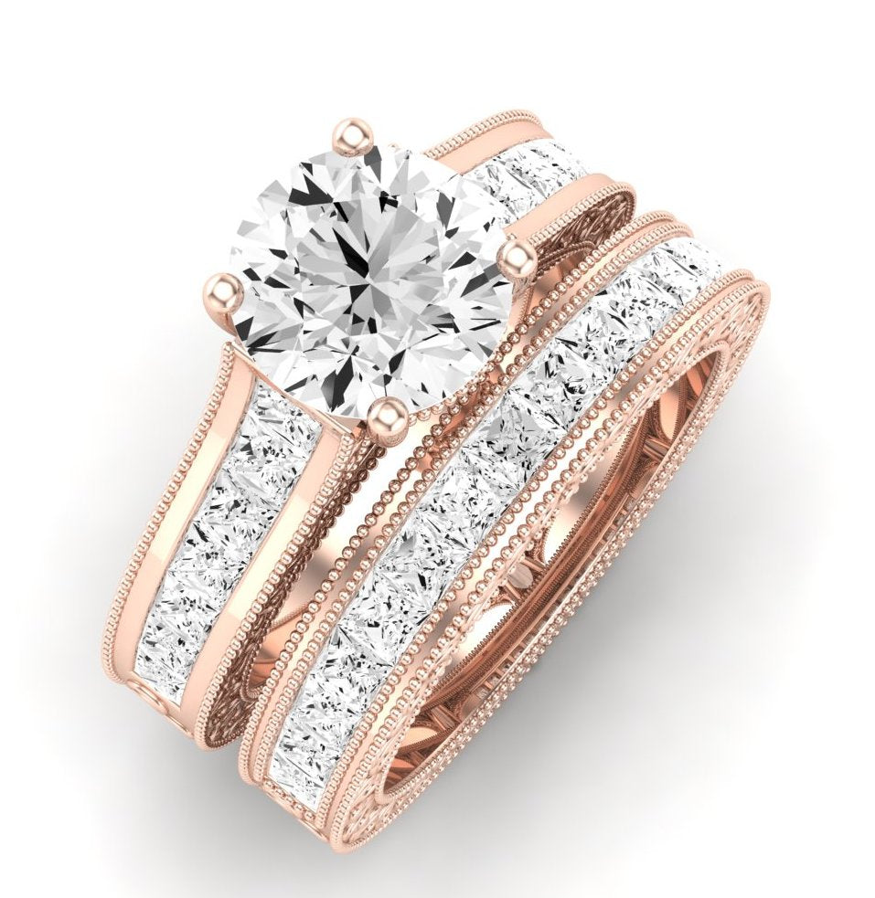 Edelweiss Diamond Matching Band Only (does Not Include Engagement Ring) For Ring With Round Center rosegold