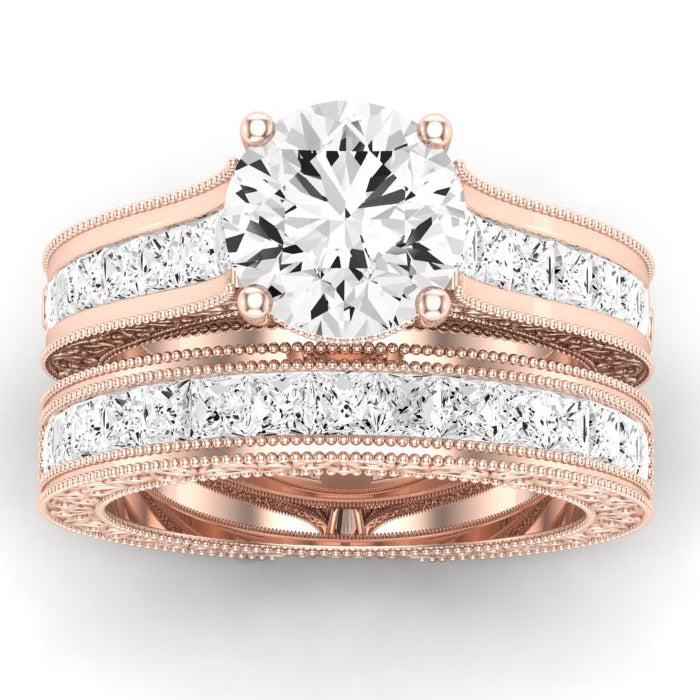 Edelweiss Moissanite Matching Band Only (does Not Include Engagement Ring) For Ring With Round Center rosegold