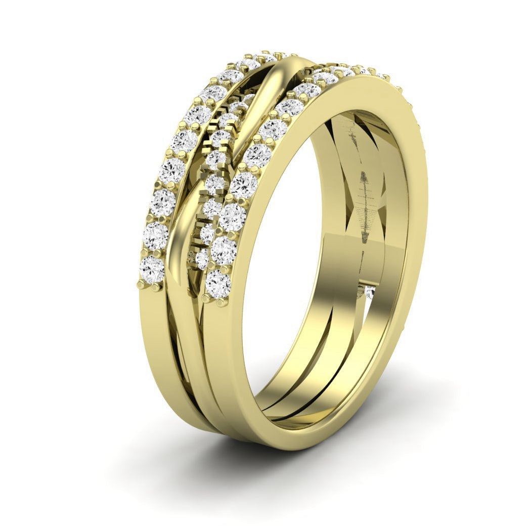 Yvette Round Cut Diamond Eternity Band (Clarity Enhanced) yellowgold