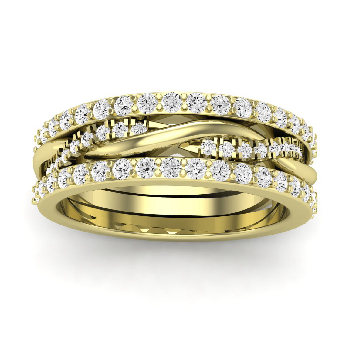 Yvette Round Cut Diamond Eternity Band (Clarity Enhanced) yellowgold