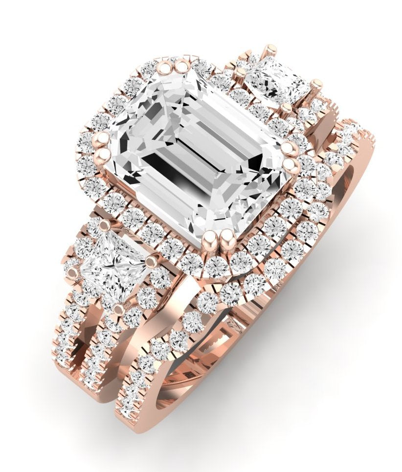 Erica Emerald Diamond Bridal Set (Lab Grown Igi Cert) rosegold