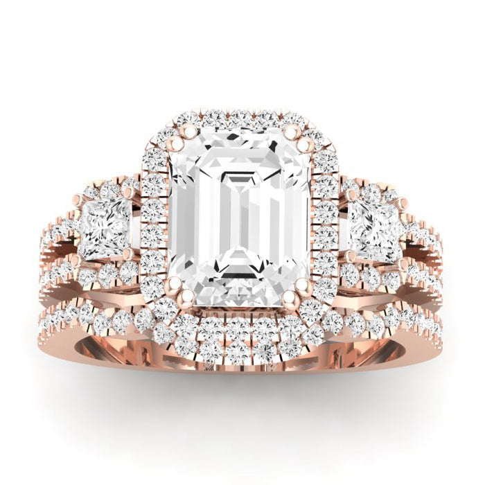 Erica Emerald Diamond Bridal Set (Lab Grown Igi Cert) rosegold