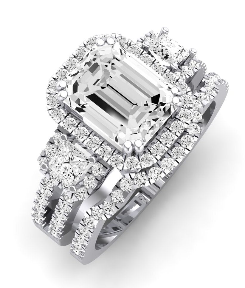 Erica Emerald Diamond Bridal Set (Lab Grown Igi Cert) whitegold