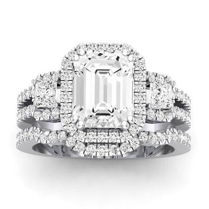 Erica Emerald Diamond Bridal Set (Lab Grown Igi Cert) whitegold